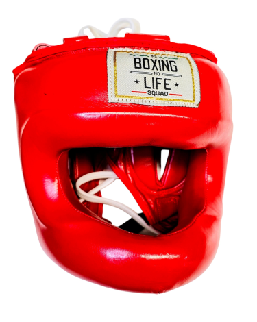 Casco de boxeo con barra No Boxing No Life rojo