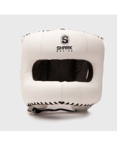 Casco de boxeo con barra Shark Boxing Ranger blanco