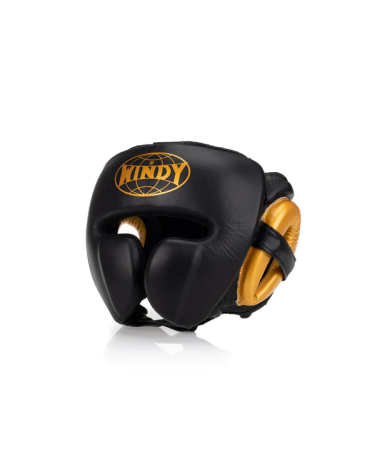 Casco para deportes de contacto Windy "Mexican" negro/dorado