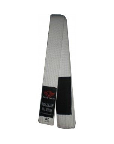 Cinturon de Brazilian Jiu Jitsu custom fighter blanco