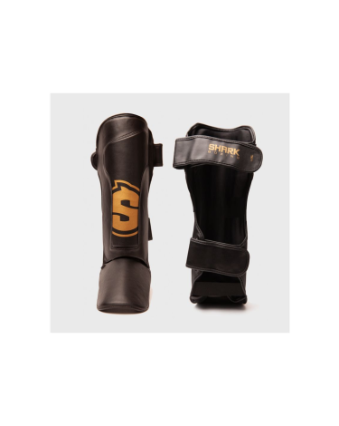 Espinilleras para niños Shark boxing Kids SKF 3.0 negro/dorado