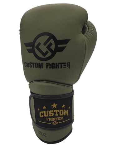 Guantes de Boxeo Custom Fighter Army "Pro Classic" verde