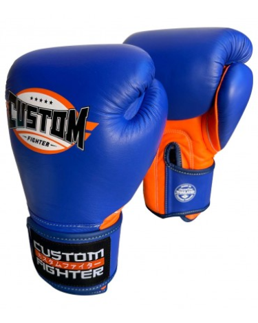 Guantes de boxeo Custom Fighter Thailand Pro azul / naranja