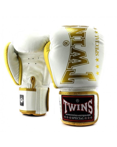 Guantes de Boxeo Twins Special BGVL-8  Blanco/Dorado