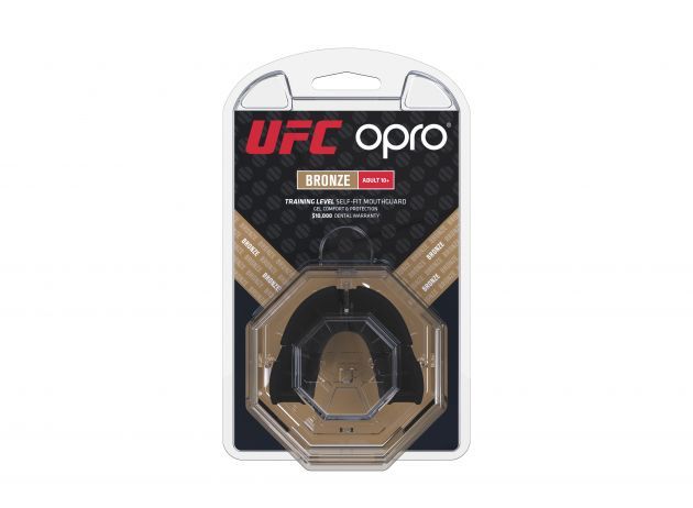 Protector Bucal Opro UFC nivel oro color negro/dorado 2